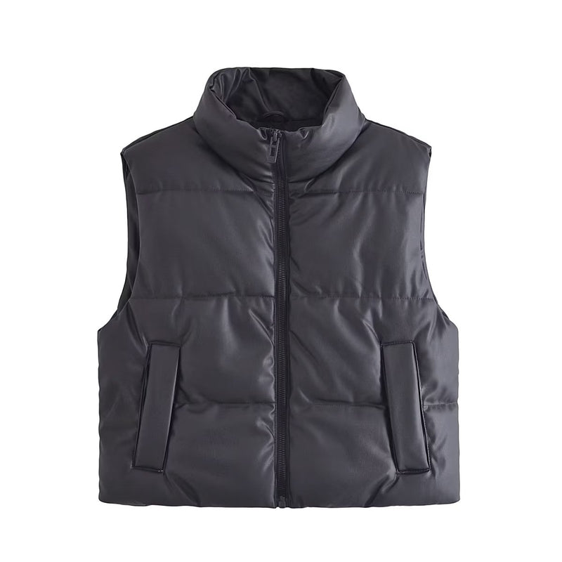 Black Faux Cotton Padded Jacket