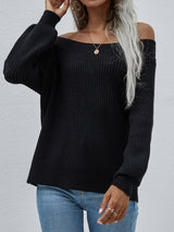 Off Shoulder   Pullover Sweater