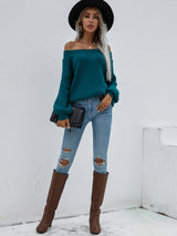 Off Shoulder   Pullover Sweater