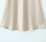 French Casual Slim Fit Easy Matching Waisted Glossy Skirt