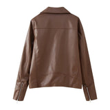 Faux Leather Short Jacket