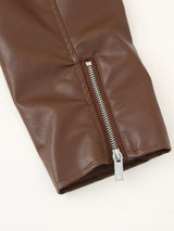 Faux Leather Short Jacket