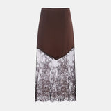 Lace Stitching High Waist Long Skirt