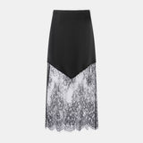 Lace Stitching High Waist Long Skirt