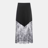 Lace Stitching High Waist Long Skirt