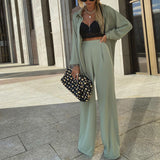 Casual Wide Leg Pants Two Piece Set