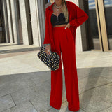 Casual Wide Leg Pants Two Piece Set