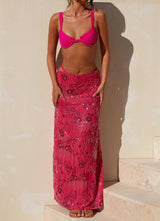 Clothing Sequined Embroidered Sheath Skirt Maxi Dress