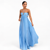Summer Solid Color Tube Top Pleated Sleeveless Sling Dress