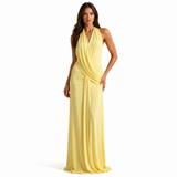 Lace up Backless Streamers Maxi Dress