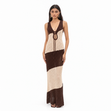 Sexy Striped Knitted Hollow Out Cutout out Beach Cover up Bikini Swimsuit Beach Dress for Women