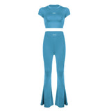 High Waist Flared Pants Yoga Sexy Two Piece Set