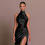 Halter Sleeveless Split Bottoming Dress