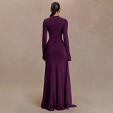 Pinch Pleated Elegant Maxi Dress
