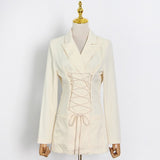 Skin Color Slim Solid Color Blazer