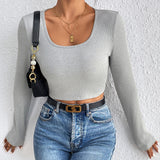 Slim Fit  Cropped Long Sleeve Knitwear