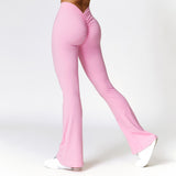 Peach Hip Raise Yoga Bell Bottom Pants