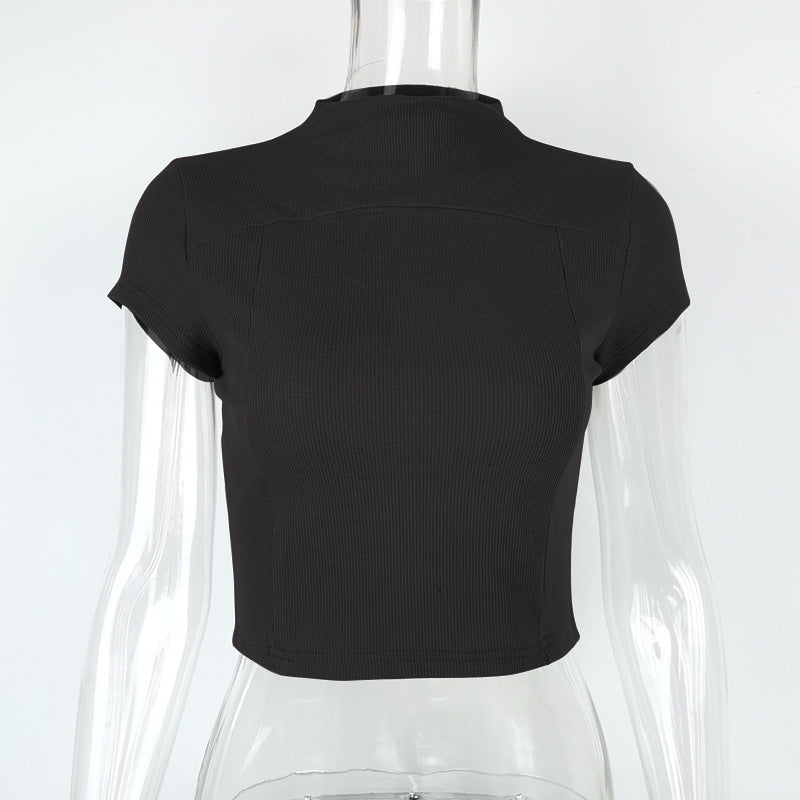 Half Turtleneck Short Sleeve T Shirt