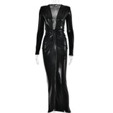 Metallic Coated Fabric Dress