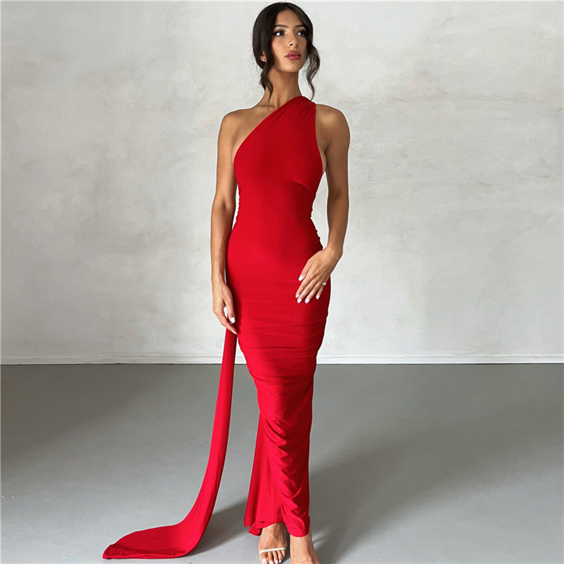 Backless Halter Sheath Slim Fit Evening Dress