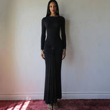 Decorative Buckle Solid Narrow Tight Strap Dress