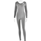 Long Sleeve Tights U Collar Jumpsuit