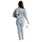 Retro  Frayed Top Heat Transfer Patch Coat