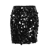 High Waist Sequined Slimming Skirt Slim Hip