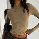 Round Neck Long Sleeve Basic Top