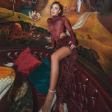 Mesh Slim Fit Turtleneck