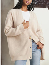 Popular Solid Color Cardigan Sweater Coat