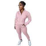 Fleece Lined  Zipper Casual Exercise Suit