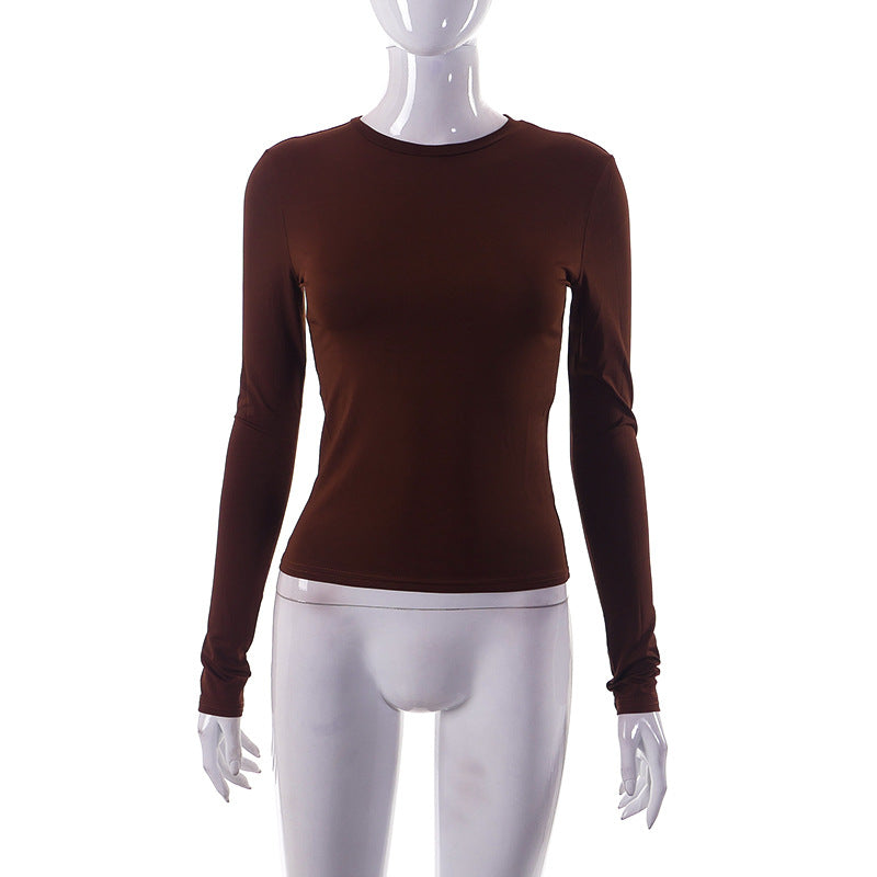 Round Neck Long Sleeve Basic Top