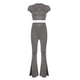 High Waist Flared Pants Yoga Sexy Two Piece Set