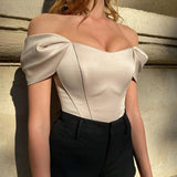 Women  Satin off-Shoulder Top