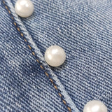 Heavy Industry Metal Rivet White Pearl Straight Leg Denim