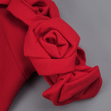 Red Bardot Floral Dress Summer