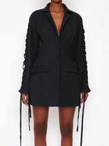 Waist Tight Mid Length Blazer Dress