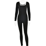 Long Sleeve Tights U Collar Jumpsuit