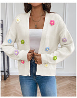 Floral Sweet Knitted Cardigan Sweater