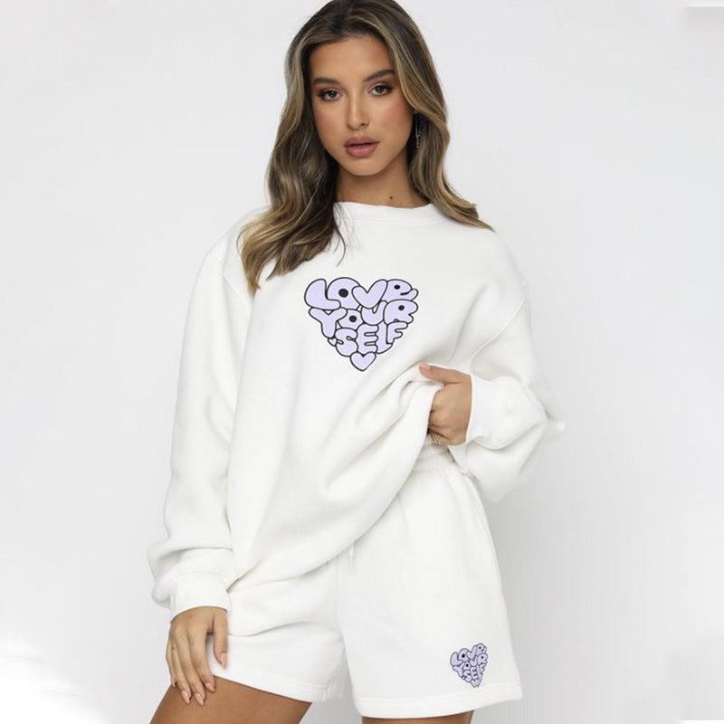 Peach Heart Long-Sleeve Sweater Set