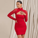 Neckholder-Off-Shoulder-Kleid