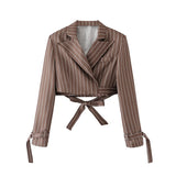 Women Short Striped Blazer