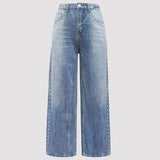 Heavy Industry Metal Rivet White Pearl Straight Leg Denim