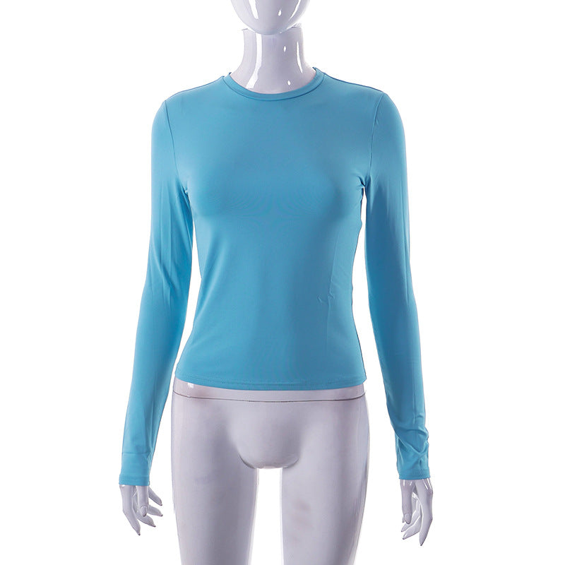 Round Neck Long Sleeve Basic Top