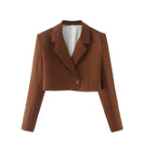 Retro Brown Short Blazer