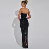 Graceful Fashionable Backless Slim Fit Split Tube Top Dress