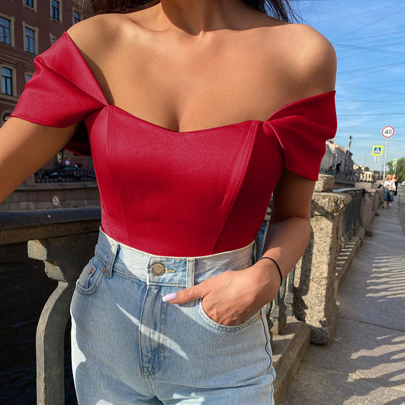 Women  Satin off-Shoulder Top