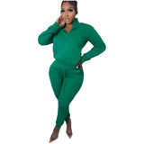 Fleece Lined  Zipper Casual Exercise Suit