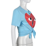 Short Sleeve Love Eye Top